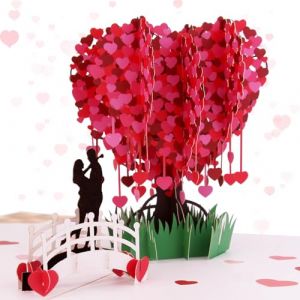 Hierein Carte Mariage, Arbre d'amour Pop Up Carte Mariage F&eacute;licitation, 3D Romantique Carte Anniversaire Femme pour Maman &Eacute;pouse Petite Amie Couple, Carte de Voeux Mariage, Saint Valentin (Maibans, neuf)