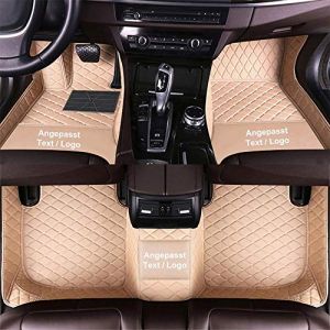 Tapis de Sol Personnalis&eacute;s pour Jaguar F/E/X/S-Pace/Type XF XE XK XJ,Tapis en Cuir PU imperm&eacute;able Anti-poussi&egrave;re Beige (Maiduoluoo, neuf)