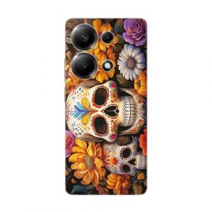 SUPER FABRIQUE Coque Silicone Souple Transparente Compatible Xiaomi, imprimée en France, Calaveras Tête de Mort Mexicaine (Redmi Note 13 Pro 4G) (SUPER FABRIQUE, neuf)