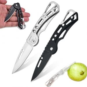 afhgdjr 2Karambit, Noir et Argent Couteau Pliant,(Lame 6,5cm /Ouvert 14cm/ Fermé 9cm)-Porte-Clés, Petit,Mini,Couteau De Poche,Camping,Randonnée,Pique Nique， (JR-Kong, neuf)