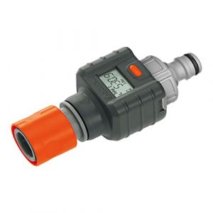 Aquamètre de Gardena : compteur d'eau pratique, pour le contrôle de la consommation d'eau, avec affichage clair, alimenté par batterie (8188-20) (multitanks, neuf)