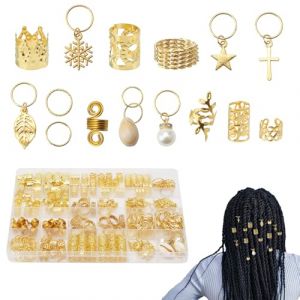 APOMOONS 260 Pi&egrave;ces Bijoux Cheveux Tresse Dor&eacute;, 17 Types Accessoires Cheveux Femme, Accessoire Cheveux Femmes et Hommes, Bijoux de Tresse de Cheveux (xinzemei, neuf)