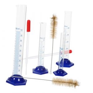 CALLARON Éprouvette Graduée Verre Avec Brosses De Nettoyage Pour Laboratoire Et Comptage Précis De Liquides (Raindrops On Roof, neuf)