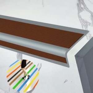 Ext&eacute;rieur Nez De Marche Escalier Protection D'angles De Rebords, Int&eacute;rieur Antid&eacute;rapant Nez De Marche, auto-adh&eacute;sif &eacute;tanche nez de marche, Ignifuge le caoutchouc d&eacute;coration Profil&eacute; D'escalier. (Color (yaoyaomgsh, neuf)