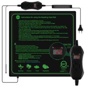 AOOWU Tapis Chauffant Semis, 52*52cm 70W Tapis Chauffant pour Plantes, Tapis Chauffant pour Plantes avec Thermostat pour semis, Tapis Chauffant pour Plantes Imperm&eacute;able pour la Germination des semis (Aixhe, neuf)