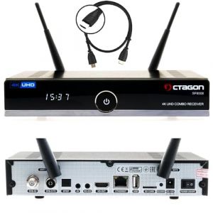 Octagon SF8008 4K HDR UHD H.265 E2 Linux Dual WiFi DVB-S2X & T2C Combo Cable DVB-T2 & Sat-Receiver (⭐⭐⭐⭐⭐ Digital-Sat-Online e.K., neuf)