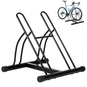 WOLTU Râtelier Vélo, Range Vélo pour 2 Bicyclettes, pour Pneu Max. 60mm, en Métal, pour Garage, Maison, Jardin, Noir (WOLTU GmbH, neuf)