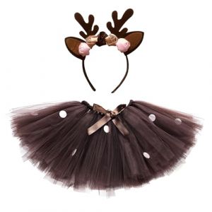 G&eacute;n&eacute;rique Deguisement Halloween Bebe Deguisement Renne pour Enfant Fille,Serre-t锚te Renne avec Tutu Jupe Deguisement Animaux Cosplay Halloween No毛l Costume (OKrjhu, neuf)
