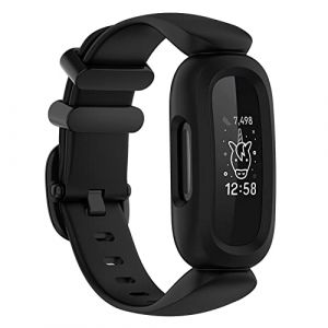 honecumi Bracelet Compatible avec Fitbit Ace 3 Bracelet enfant, Fitbit Ace 3 Souple Silicone Classiques Reglables Sport Bracelet Accessoires Élégant sangle- Noir (honecumi-FR, neuf)