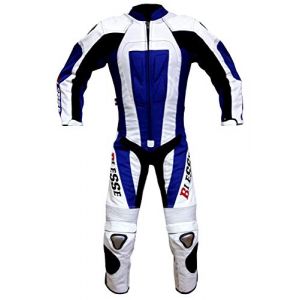 BI ESSE - Combinaison mini moto professionnelle pour enfant en cuir et Cordura (bleu/blanc/noir, XL (10-11 ans)) (BS MOTO, neuf)