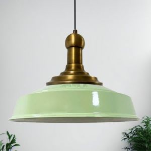 bamyum Asletl Long-Knob Suspension Luminaire Vintage, Industrielle de 41 cm, Vintage en Métal, Lustre Cuisine Vintage, Lampe à Suspendre E27, Salon, Salle à Manger, Lampe à Suspendre Vert Menthe (bamyum, neuf)
