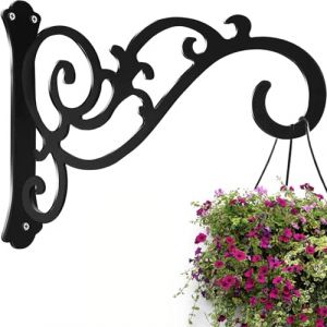 Crochets de Suspension Muraux, supports de panier à suspendre pour extérieur, Supports de Panier à Suspendre Metal Crochet Support de Suspension de Plante, crochet mural pour support de pot de fleurs (Gobfar store, neuf)