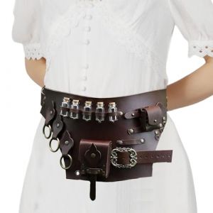 Porte-potion | Ceinture Renaissance de bouteille de potion confortable | Ceinture corset de chevalier médiéval de style avec taille réglable, pochette de ceinture pour spectacle sur scène, fête cospla (rundli, neuf)