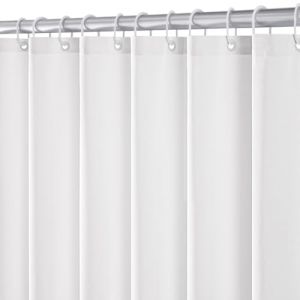MIULEE Rideau de Douche en Lin textur&eacute; 150x180 cm Blanc, H&ocirc;tel de Luxe Lourd Rideau de Douche imperm&eacute;able, Anti-moisissure Tissu Lavable Rideaux de Bain pour Salle de Bain avec 10 Anneaux (MIULEE HOME, neuf)