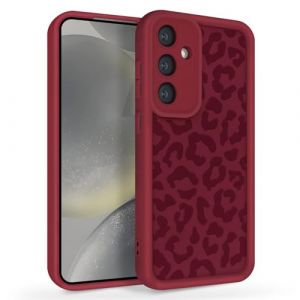 Newseego Coque pour Samsung Galaxy S24 Plus, Motif L&eacute;opard Housse S24+ Mignon Esth&eacute;tique Antichoc TPU Souple Fine Protection pour Samsung Galaxy S24 Plus Rouge Vineux (NewseegoUK, neuf)