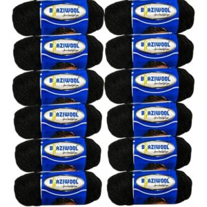 Milah 12 paquets de cheveux en laine brésilienne NOIRE : fausses mèches, tresses, torsions, tricot de laine brésilienne (affroshop, neuf)