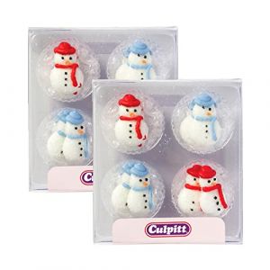Culpitt Lot de 2 décorations de gâteau en sucre bonhomme de neige (24 décorations au total) (The Fab Food Group Ltd, neuf)