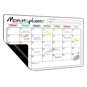 Prelisee Calendrier Magnetique Frigo,42x30cm Planificateur Hebdomadaire Magnétiques Effaçables Peut servir de Tableau Menu Semaine Frigo, Liste de Courses, Planning Semaine Magnetique, avec Raccords (Prenis EU, neuf)