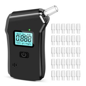 Feelhap Ethylotest Electronique, Alcootest Électronique Personnel avec Ecran LCD d'Affichage et 30 Embouchures, Alcoomètre Précis Ethylometre Portable Numérique Testeur d'alcool pour Maison (CARPATHIAN VISIONS 2025 S.R.L., neuf)