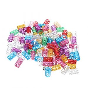 TOVINANNA 100 Pièces Anneau D'Extension De Cheveux Anneau De Tube De Cheveux Accessoires De Cheveux Pour Tresses Anneau De Tresse De Cheveux Bijoux De Cheveux Pour Tresses Accessoires De (Qieiyi, neuf)