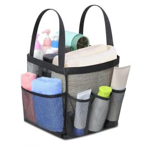 Caddy de douche portable 7.1x5.5x7.9 '' Panier de douche en sangle avec 7 poches ext&eacute;rieures Caddy &agrave; mailles &agrave; s&eacute;chage rapide pour dortoir, gymnase, piscine, plage, camping et voyage. (Xoulovepe, neuf)