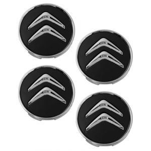ZEXIJOW Lot de 4 enjoliveurs de roue noirs,Pour Citroën 60 mm C1 C3 C4 C5 C6 DS3,Enjoliveurs de roue en alliage,Bonne stabilité (ZEXIJOW, neuf)