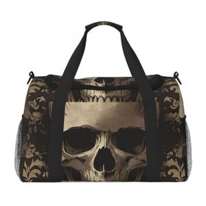 Sac fourre-tout de voyage &eacute;tanche motif cr&acirc;ne gothique pour le sport, la gym et le week-end pour homme et femme (ZSUUGJ, neuf)