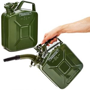BW&reg; Jerrican en m&eacute;tal pour carburant - 2 x 5 l - Avec bec verseur - Vert olive - RAL 6003 - Certifi&eacute; T&Uuml;V et homologation ONU - Fabriqu&eacute; en Europe (let's build brands, neuf)