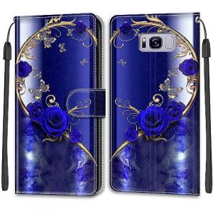 Mo-Beauty Coque Samsung Galaxy S8 Plus, Housse Samsung S8 Plus, Etui Premium Housse en Cuir Pochette Protection Portefeuille Rabat Clapet Case Porte Carte Magn&eacute;tique &Eacute;tui Antichoc Cover (Papillon 1) (DShine EU Store, neuf)