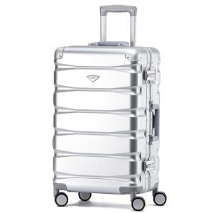 Flight Knight Premium Travel Suitcase - 8 Spinner Wheels - Built-in TSA Lock Lightweight Aluminium Frame, ABS Hard Shell Carry on Check in Luggage Highly Durable - Approved for Over 100 Airlines (Prime Brands Group FR, neuf)