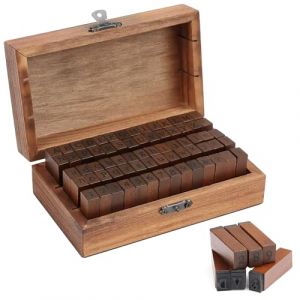 KBIBCK Tampons en Bois, 70 Pi&egrave;ces Tampon Lettre, Tampon Alphabet, Tampon Lettre Alphabet avec Chiffres et Symboles, Pour DIY, Diary, Scrapbook, Album Photo,Tampon Lettres avec Tampon Encreur (Dong Guan Shi Di Sheng Mao Yi You Xian Gong Si, neuf)