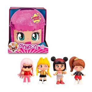 Pinypon Super Star &Eacute;dition Exclusive de Pinypon avec 4 Figurines, conteneur avec Compartiments pour Ranger des Accessoires, Figurines avec coiffures et Tenues styl&eacute;es, pour Enfants &agrave; partir de 4 Ans, (N&eacute;bula, neuf)