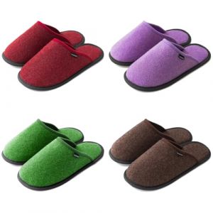 GURGER Chaussons Invit&eacute;s pour Hommes et Femmes Lavable en Machine Antid&eacute;rapant Pantoufles pour Maison H&ocirc;tel Spa Voyage, Lot de 4 (sanyefen, neuf)