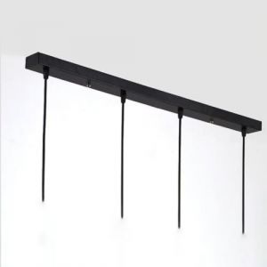 DESHOME Cache Fil pour Lustre Plafond Noir Rosace Plafond Luminaire 4 Trous 80cm Diamètre Longue Plaque Fixation Plafonnier Pince Châssis Base Cable Suspension Luminaires avec Accessoires (WENJUN JOE, neuf)