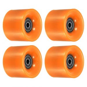 PATIKIL 60mm Longboard Roues avec Roulement ABEC-9, 4 Paquet Rue Roues pour Skateboards Croisi&egrave;re Roue Remplace 80A, Orange Noir (PATIKIL UK, neuf)
