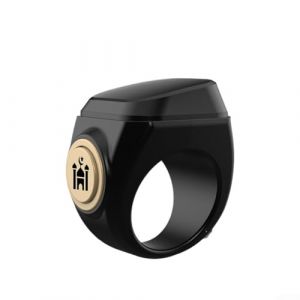 Bague de compteur Tasbih rechargeable intelligente avec corps en ABS &eacute;tanche, chargement USB, port&eacute;e de 99 999 points pour Zikr et pri&egrave;re en tailles de 18 mm, 20 mm, 22 mm (22 mm, noir) (Shoufeitec, neuf)