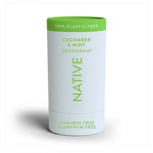 Native Déodorant sans plastique | Déodorant naturel pour homme et femme | Sans aluminium avec bicarbonate de soude, probiotiques, huile de coco et beurre de karité | Concombre et menthe (Lupin Shopping, neuf)