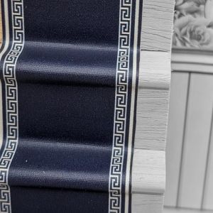 Tapis autocollant avec structure textile v&eacute;ritable pour maison de poup&eacute;e - &Eacute;chelle 1/12 (bleu grec) (Byrg Miniatures, neuf)