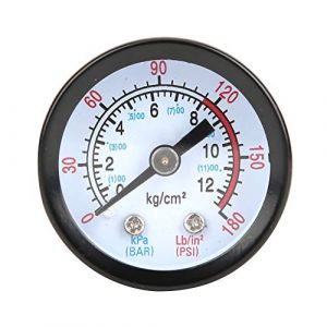 Manomètre D'air comprimé pour Compresseur, Manomètre Régulateur de Pression D'air Manomètre de Pression D'air pour Compresseurs à Vis Compresseurs à Piston 0-180 PSI/ 0-12Bar (BAFOVY-eu, neuf)