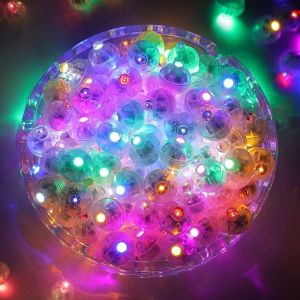 EKKONG Mini LED a Pile Sans Fil 100 Pi&egrave;ces Ballon Lumineux LED Lampion Petite Lumiere led Color&eacute; Boule Mini Rond Lampe pour Mariage, Anniversaire, Halloween, No&euml;l (Color&eacute;) (kakateluo, neuf)
