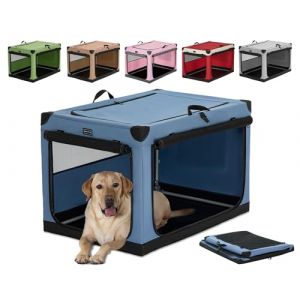 Petsfit Cage pour Chien Pliable, Transport en Tissu avec Cadre en Aluminium Intégré, Caisse Réglable par Tuyau en Spirale, Bleu, L (Petsfit-UK, neuf)