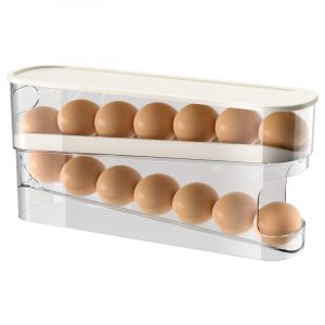 ZeJlo Distributeur Oeuf, Peu Encombrant Roulant Rangement oeuf, en Mat&eacute;riau PTE Solide et Transparent, Peut Contenir 12 Gros &oelig;ufs, P&egrave;se 0,5 kg Brevet n&deg; 015073606 (RBZMKJ, neuf)