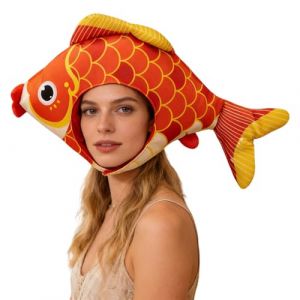 Chapeau De Poisson De Dessin Anim&eacute; En Peluche | Casquette Fantaisie En Peluche Amusante, Chapeau Bandeau De Poisson Koi Mignon Et | Bandeau De Costume De Cosplay Pour Photographie, Mascarade, (Gaozhiqiang, neuf)