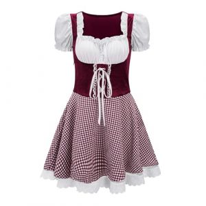 G&eacute;n&eacute;rique Costumes Deguisement Oktoberfest Femme Dirndl Costume Allemand Festival V&ecirc;tements Halloween Party D&eacute;guisement Tenue, Robe Dirndl Bavaroise, Costume de F&ecirc;te de La Bi&egrave;re pour Femme (NiceYear, neuf)