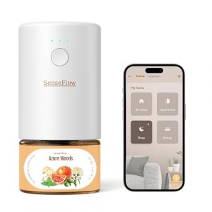 SenseFlow Diffuseur Huiles Essentielles Parfum Maison Smart WLAN SF101S, Ultrasonique Sans Eau, 100 % Végétal, Aromathérapie 120 Jours, pour Maison, Hôtel Jusqu’à 100 ㎡ - Bois Azur (SenseFlow, neuf)