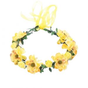 Couronne de Fleurs Couronne de fleurs, bandeaux, accessoires mariage, couronne florale for fille, guirlande roses, diad&egrave;me mari&eacute;e(Orange) (huxiaohong666, neuf)