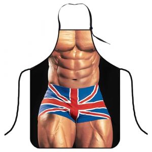 MUNSKT 1PC Tablier de Cuisine,Tablier Homme Sexy Muscl&eacute;,Tablier Cuisine Homme Humour - Imperm&eacute;able R&eacute;glable,Humoristique barbecue cadeau (blue) (MUNSKT*, neuf)