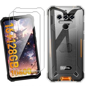 HuiYouMY Coque pour Oukitel WP23/Oukitel WP23 Pro/Oukitel WP23 Plus (6.52") avec 2 Pièces Verre Trempé Protection écran, Transparent Silicone TPU Souple Etui Housse Anti-Rayures Antichoc Case -Clear (SCDMY, neuf)