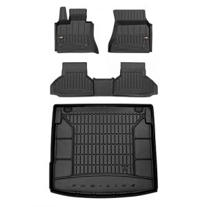 MOTOS Kit de tapis de sol en caoutchouc et tapis de coffre pour BMW X6 F16 2014-2019 Améliorez votre confort de voyage avec tapis antidérapant voiture 3D- Tapis de sol voiture tous temps, protection c (MOTOS EU, neuf)