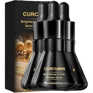 Sérum éclaircissant et anti-rides à la curcumine, huile essentielle pour le visage, sérum visage anti-âge, hydratant pour tous types de peau (Qilingtong, neuf)